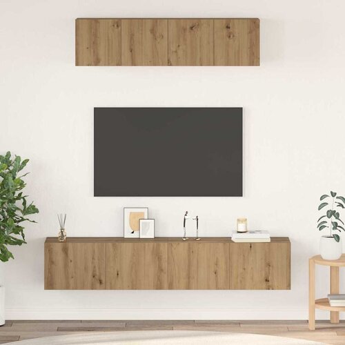 vidaXL Set TV stalka Zidne 4 pcs hrast artisan Srednja 80 x 30 x 30 cm Cijene