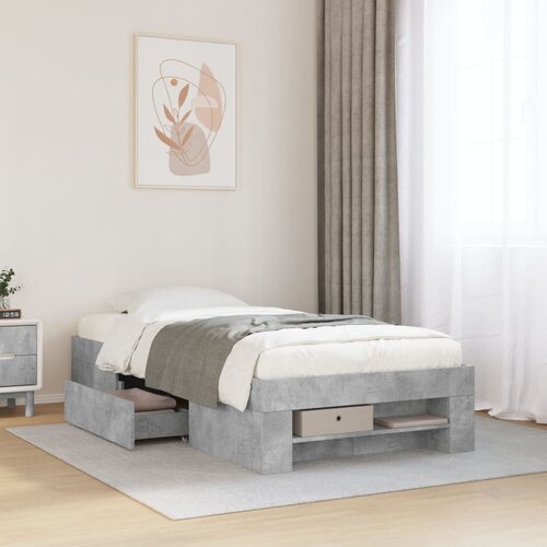 Furnova Posteljni okvir betonsko siv 90x190 cm inženirski les, (21940449) Slike