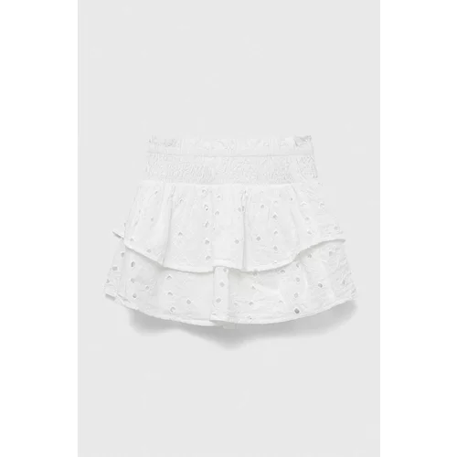 Abercrombie & Fitch Dječje pamučna haljina boja: bijela, mini, širi se prema dolje