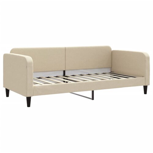  Dnevni krevet na razvlačenje s madracima krem 90x200 cm tkanina Slike