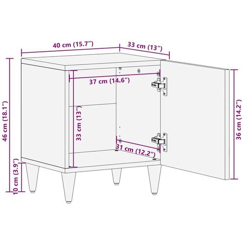 VidaXL Noćni ormarić 2 pcs Crna i zlatna 40 x 33.5 x 46 cm Slike