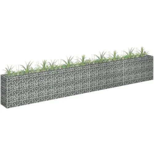 vidaXL Visoka greda gabion pocinkano jeklo 360x30x60 cm