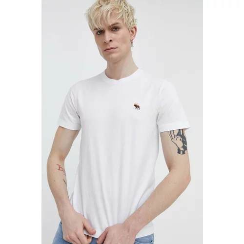 Abercrombie & Fitch Pamučna majica za muškarce, boja: bijela, bez uzorka