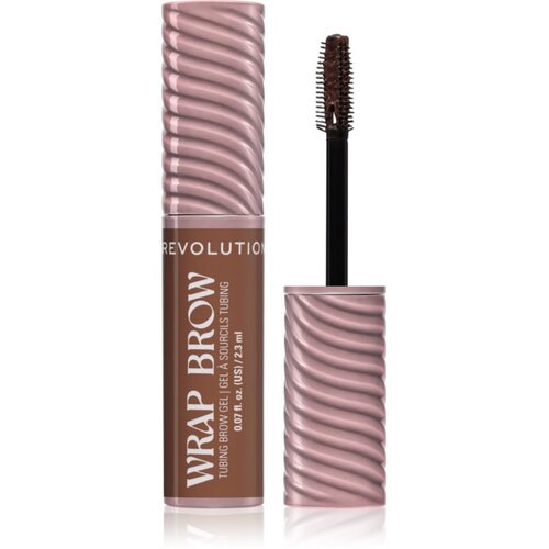Revolution Wrap Brow Tubing Brow Gel fiksacijski gel za obrvi odtenek Warm Medium Brown 2.3 ml Slike