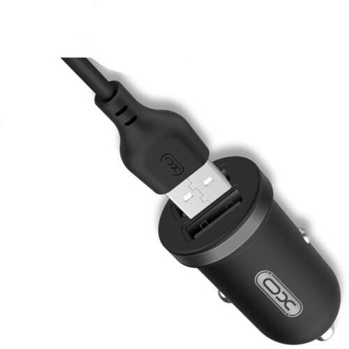 XO Polnilec za avto TZ08 2x USB 2,1A črn + kabel USB-C, (20444700) Slike