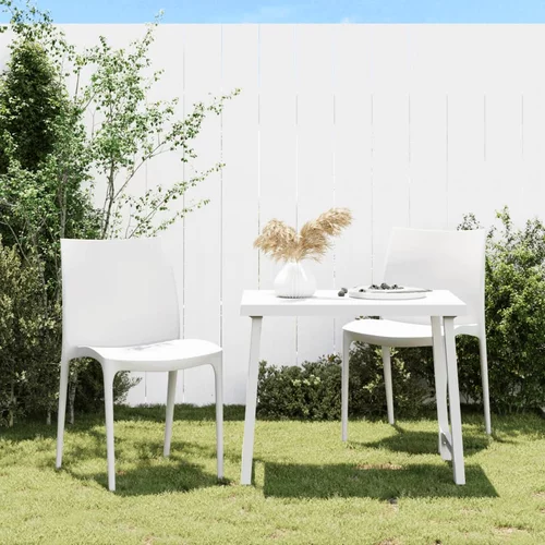  Vrtne stolice 2 kom bijele 50 x 46 x 80 cm od polipropilena