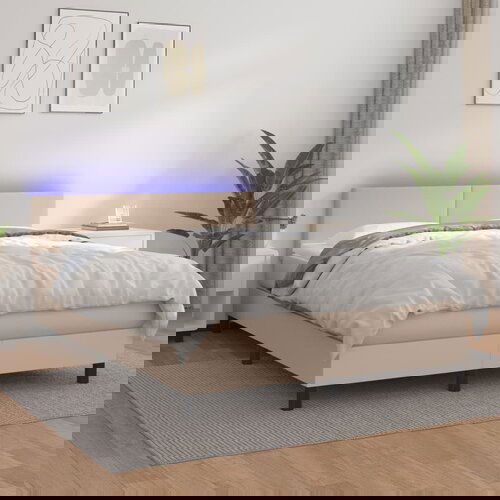  The Living Store Box spring postelja z vzmetnico LED kapučino 140x190 cm - Box Spring Postelja, (21448959) Cene
