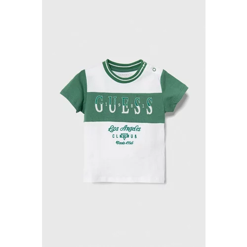 Guess Dječja pamučna majica kratkih rukava boja: zelena, s uzorkom