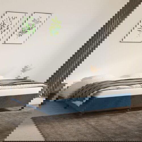 VidaXL Okvir za krevet tamnoplavi 160x200 cm bar&amp;scaron;unasti Slike