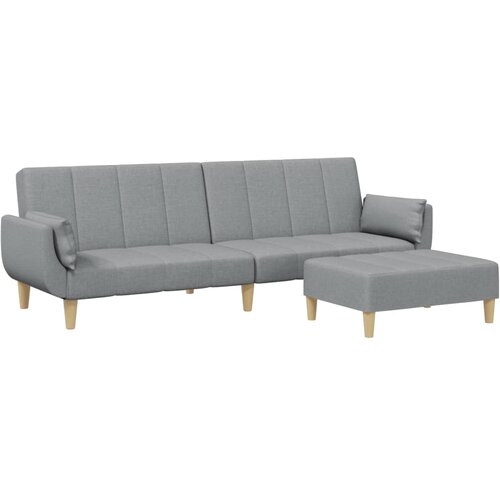 Maison Chic kavč - Sofa - Kanape dvosed s stolčkom za noge svetlo sivo blago, (21727928) Cene