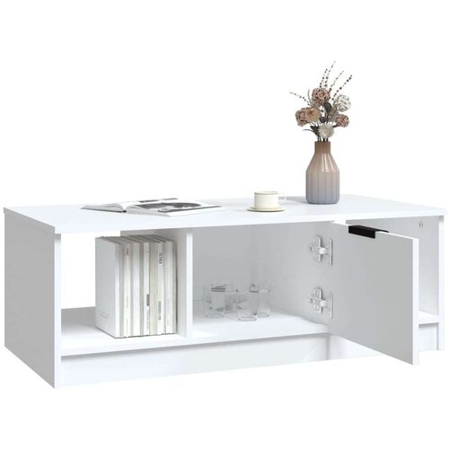  Stolić za kavu bijeli 102 x 50 x 36 cm od konstruiranog drva Slike