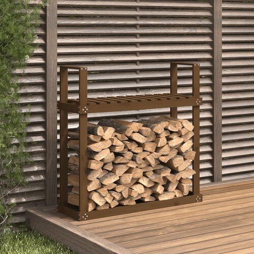 vidaXL Stalak za drva za ogrjev boja meda 110x35x108 5 cm od borovine Cijene
