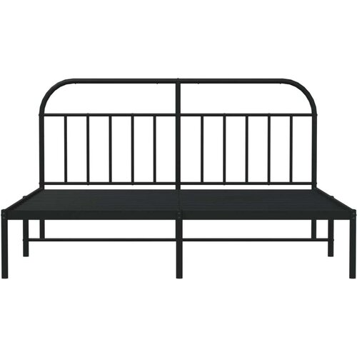 VidaXL Metalni okvir za krevet s uzglavljem crni 180x200 cm Slike