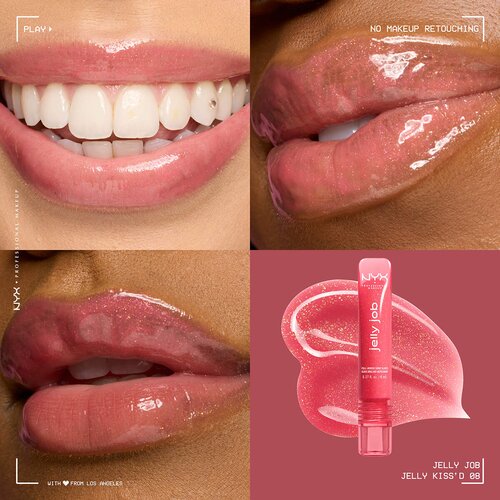 NYX Professional Makeup Jelly Job svetleči sijaj za ustnice z učinkom povečanja odtenek Jelly Kiss&amp;acute;d 7.5 ml Slike