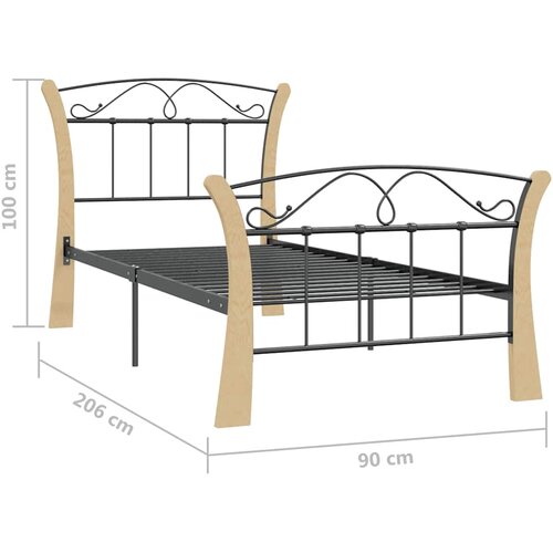  Okvir za krevet crni metalni 90 x 200 cm Slike