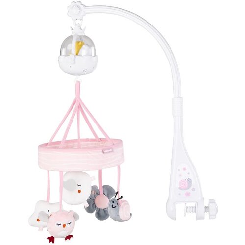 Chipolino glazbeni vrtuljak za krevetić s projektorom Pink Garden Slike
