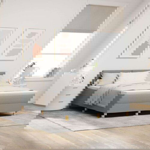 Box Spring Krevet s Madracem Svetlosiva 160x200 cm Tkanina Cijene
