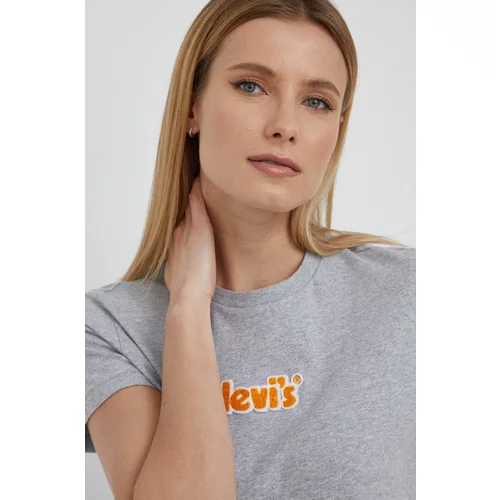 Levi's Bombažen t-shirt siva barva