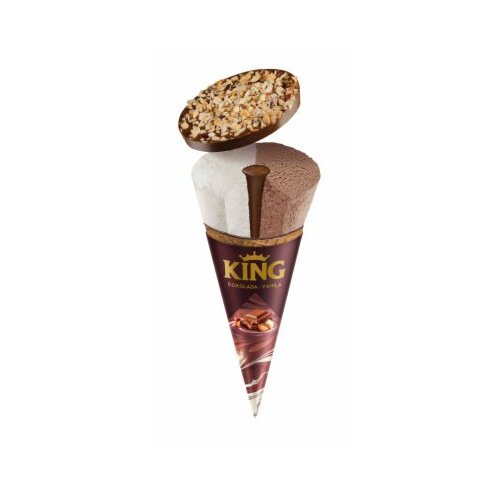 Frikom king šokolada-vanila kornet sladoled 160ml Slike