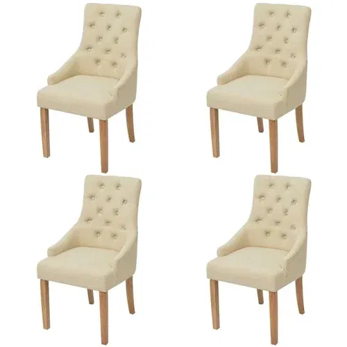  Blagovaonske stolice od tkanine 4 kom krem