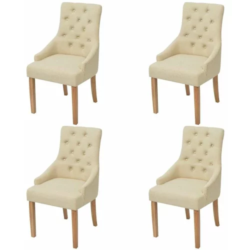  Jedilni stoli 4 kosi krem blago, (20701427)