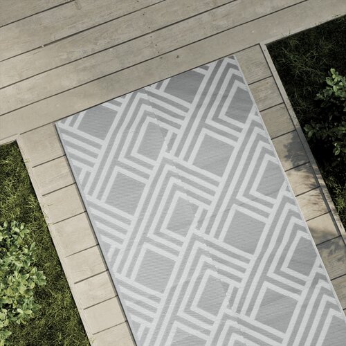 vidaXL Zunanja preproga siva 80x250 cm PP Cene