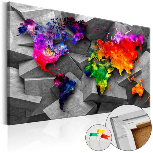  Slika na plutenoj podlozi - Cubic World [Cork Map] 90x60 Cijene