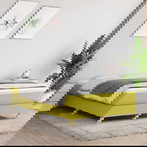 VidaXL Box spring posteljni okvir zelen 120x200 cm blago Slike