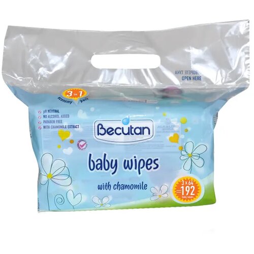 Becutan baby vlažne maramice 3x64 kom Slike