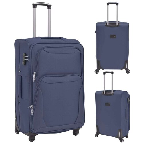 VidaXL 3-Dijelni Set Mekanih Kofera Tamno Plavi Slike