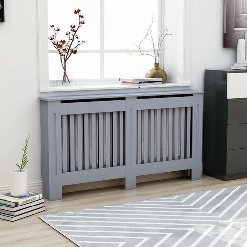 VidaXL pokrov za radijator antracit 152 x 19 x 81 cm mdf Slike