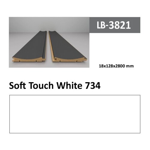 AGT profil Zidni MDF LB-3821 Soft Touch White (734) 2800x128x18mm ( 026-046 ) Cene