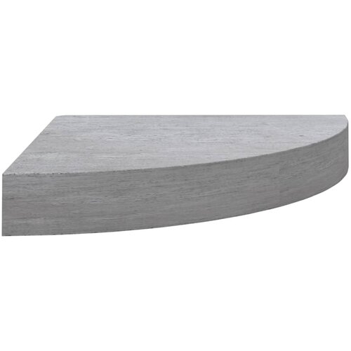 VidaXL Kotna stenska polica betonsko siva 35x35x3,8 cm MDF, (20765384) Slike