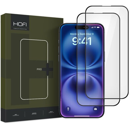 HOFI GLASS PRO+ KALJENO STEKLO 2-PAKET ZA IPHONE 16 ČRNO ZA&amp;Scaron;ČITNO, (22002441) Slike