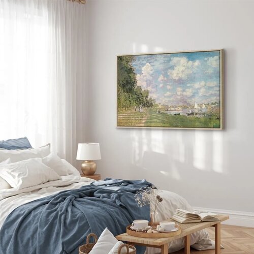  Slika - Claude Monet &amp;ndash; The Port at Argenteuil 90x60 U prirodnom drvenom okviru Slike