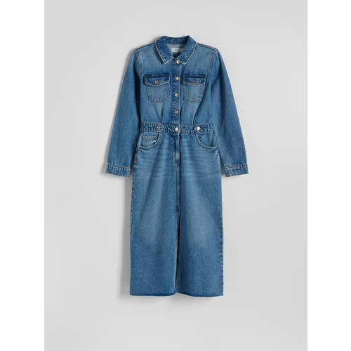 Reserved - Midi haljina od trapera - plavo