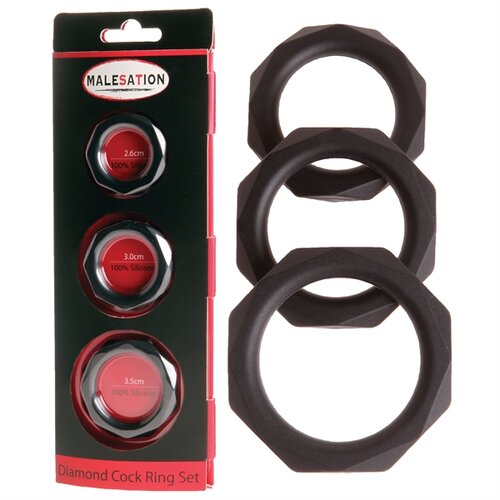 Malesation Diamond Cock Ring Set Slike