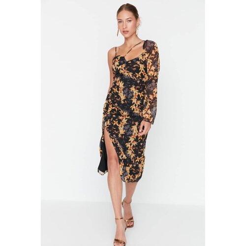Trendyol Multi Colored Single Sleeve Chiffon Dress Slike