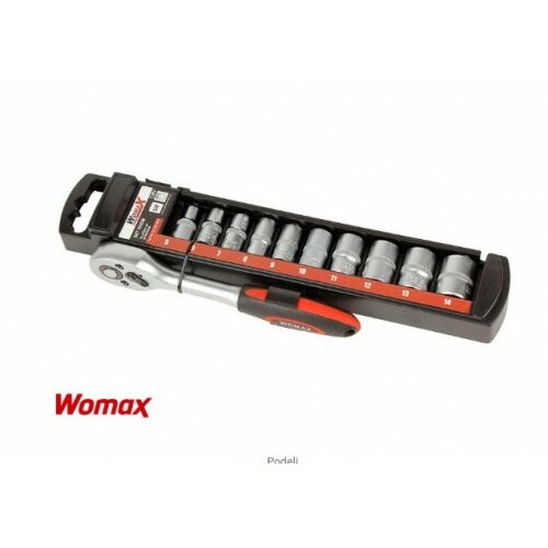 Womax set ključeva 1/4" sa račnom 11kom Slike