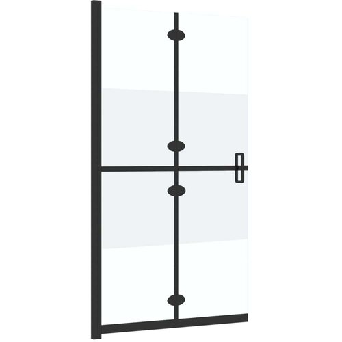 VidaXL Sklopiva pregrada za tu&amp;scaron; napola matirano ESG staklo 90 x 190 cm Slike