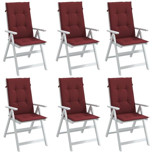  Jastuci za stolice 6 kom pro&amp;scaron;arano boja vina 120x50x4cm tkanine Slike