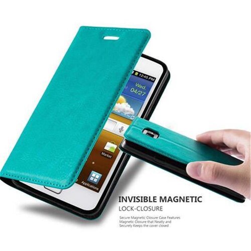 Cadorabo Samsung Galaxy S2/S2 PLUS v bencinsko turkizna - Za&scaron;čitni ovitek z magnetnim zapiranjem, stoječo funkcijo in režo za kartice, (20557952) Cene