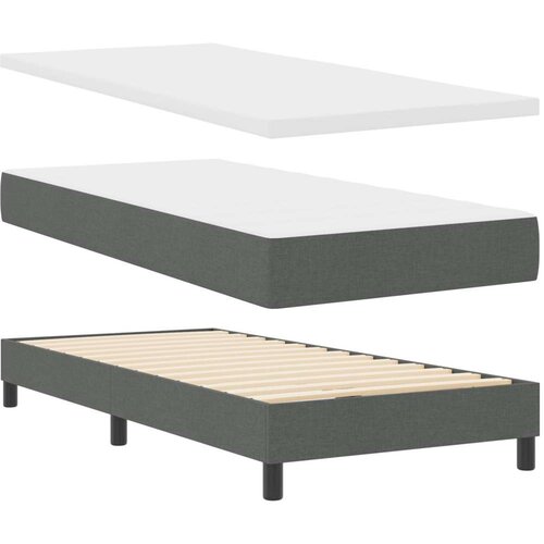 Box Spring Krevet s Du&amp;scaron;ekom Tamno Sivi 90x200 cm Tkanina Slike