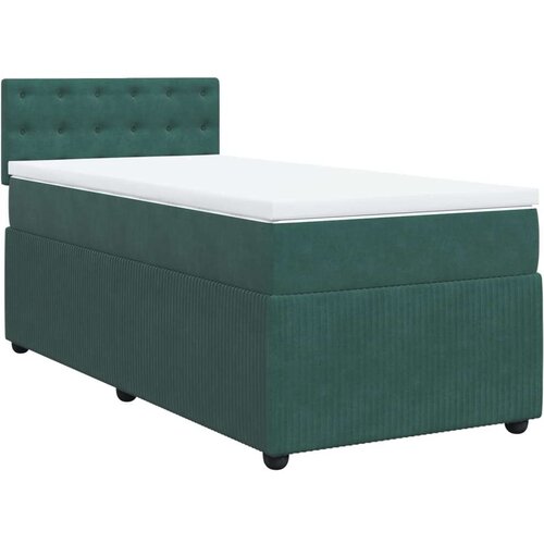 VidaXL box spring krevet s madracem tamnozeleni 90x200 cm bar&amp;scaron;unasti Slike
