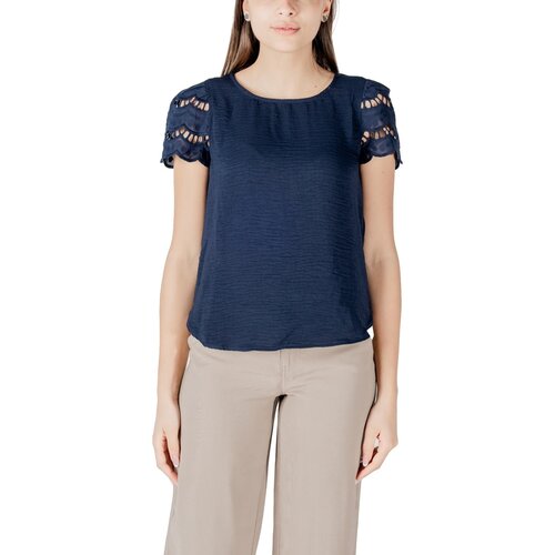 Jacqueline_de_yong Majice s kratkimi rokavi Jdyhannah S/S Lace Wvn 15312609 Modra Cene