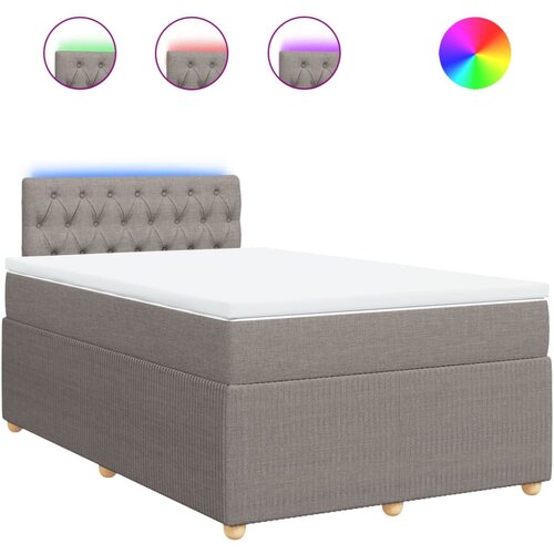 vidaXL Box spring postelja z vzmetnico taupe 120x200 cm blago, (21291981) Cene