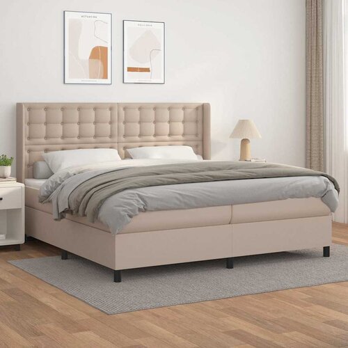  box spring s madracem cappuccino 200x200cm umjetna koža Cijene