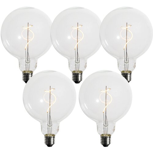LUEDD Komplet 5 E27 zatemljiva LED spiralna žarnica G125 4W 270lm 2200K Cene