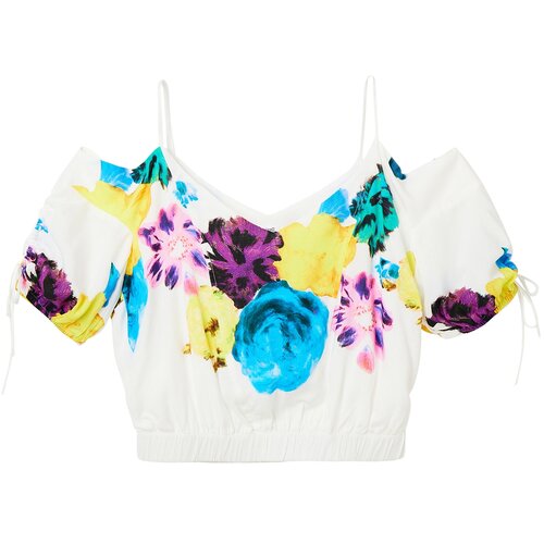 Desigual WOMEN'S SHORT SLEEVE T-SHIRT WHITE Cene
