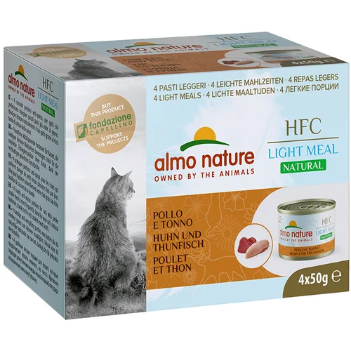 HFC Almo Nature Natural Light 4 x 50 g - Piščanec & tuna